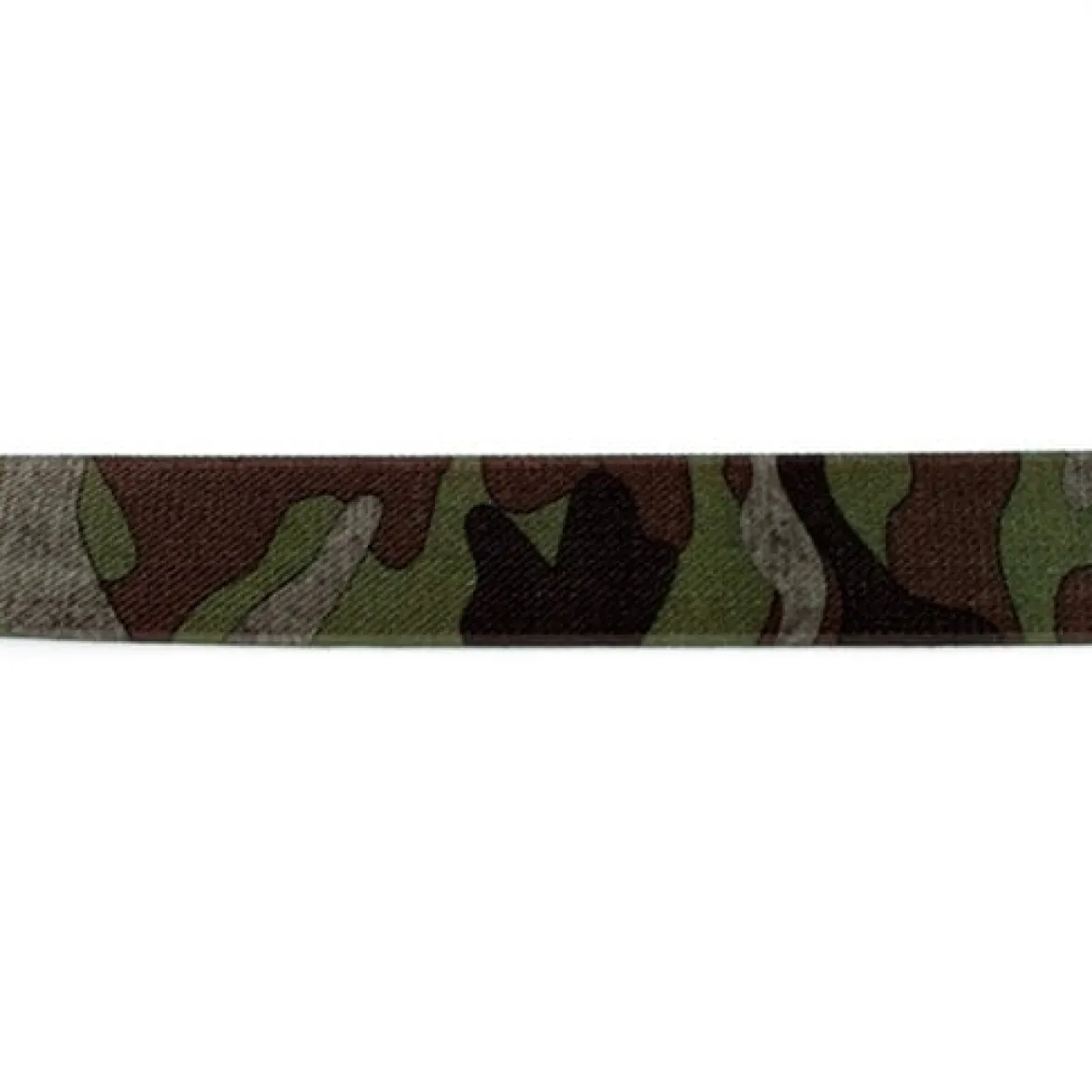 Gummi Band Camouflage Tarn armee grün Breite: 2,5cm