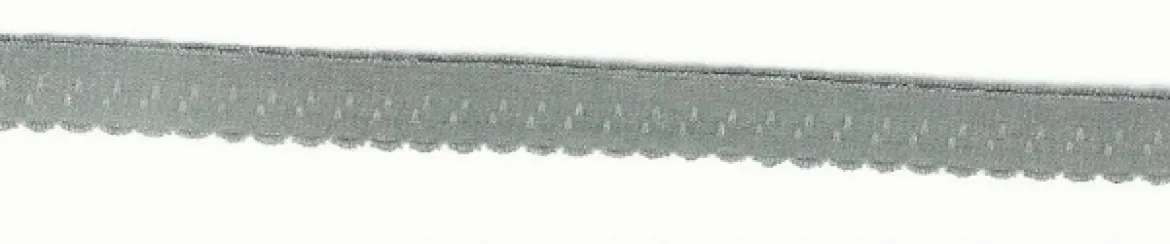 Gummiband Elastic Abschlussspitze Zierband grau Breite: 1,2cm