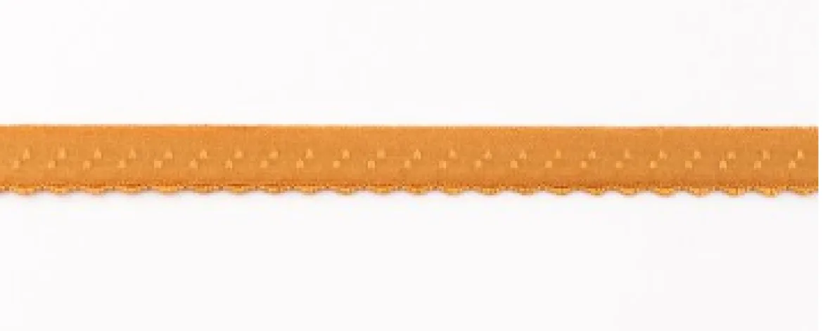 Gummiband Elastic Abschlussspitze Zierband hellbraun Breite: 1,2cm