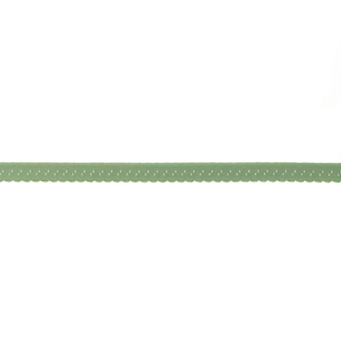Gummiband Elastic Abschlussspitze Schrägband altgrün Breite: 1,2cm