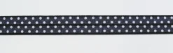 Gummiband Elastic Schrägband Zierband dunkelgrau weiß Punkte Breite: 1,5cm