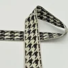 Gummiband elastisch geometrisches Muster beige schwarz Breite: 4cm