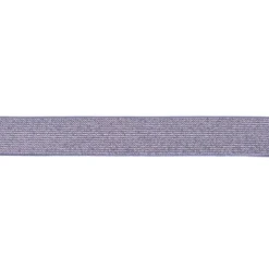 Gummi Band Glitzer jeansblau silberfarbig Meterware Breite: 2,5cm
