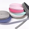 Gummi Band Glitzer pink silberfarbig Meterware Breite: 2,5cm