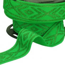 Gummiband Glitzer Rauten geometrisch grün silber 4cm Breite