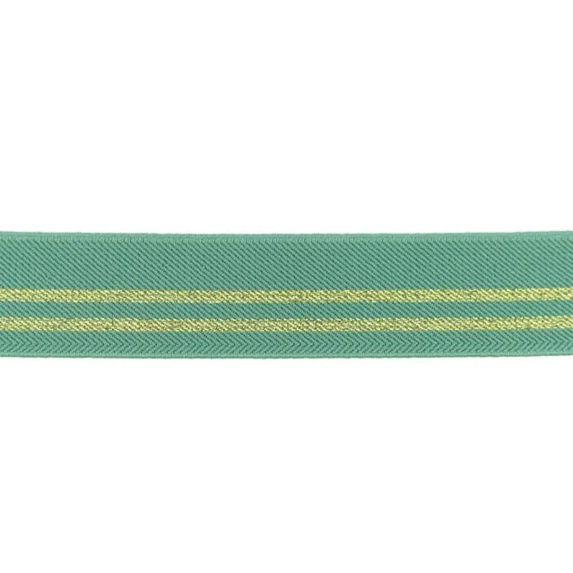 Gummi Band Glitzer Streifen altgrün goldfarbig Breite: 3cm