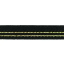Gummi Band Glitzer Streifen schwarz goldfarbig Breite: 3cm