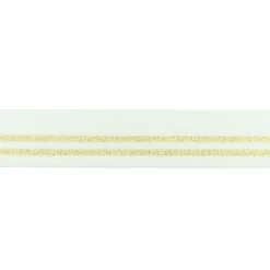 Gummi Band Glitzer Streifen weiß goldfarbig Breite: 3cm