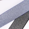 Gummi Band Glitzer türkis silberfarbig Meterware Breite: 2,5cm