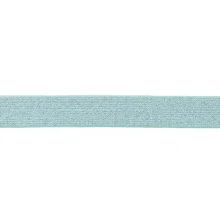Gummi Band Glitzer türkis silberfarbig Meterware Breite: 2,5cm