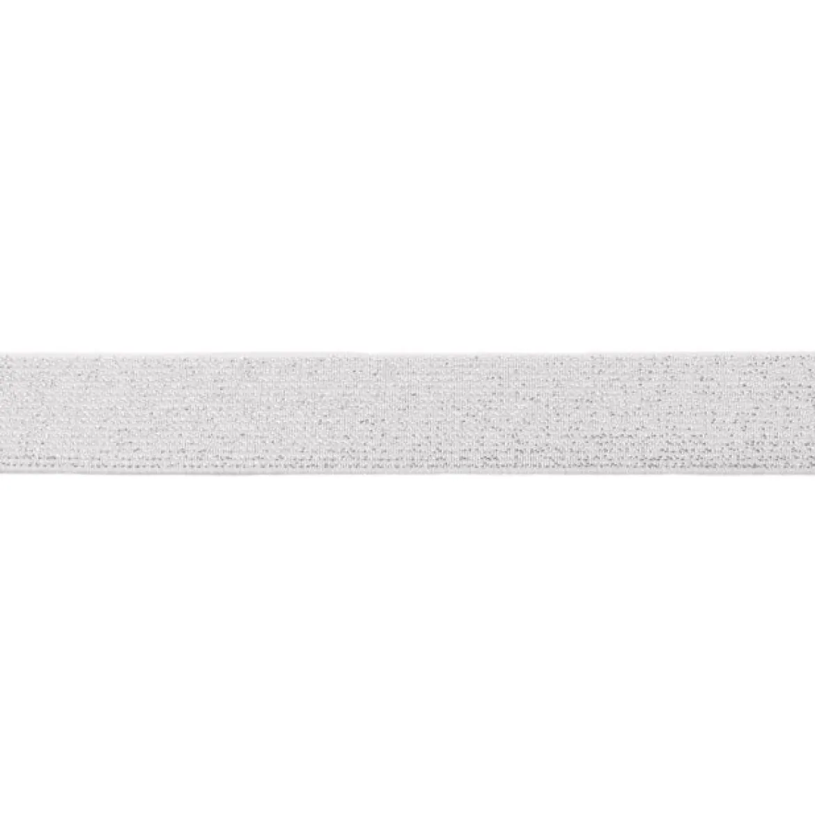 Gummi Band Glitzer weiß silberfarbig Meterware Breite: 2,5cm