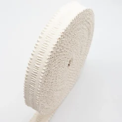 Gummiband Lederimitat mit Raffungen Offwhite 40mm Breite