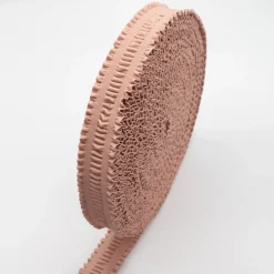 Gummiband Lederimitat mit Raffungen Rosa 40mm Breite