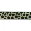 Gummiband Leomuster Glitzer Lurex schwarz hell goldfarbig Breite: 4cm