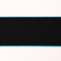 Gummiband mit farbigem Rand schwarz petrol Breite: 4cm