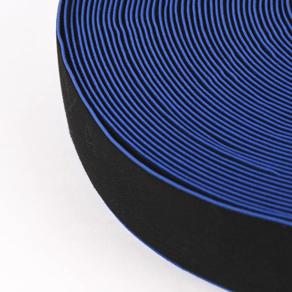 Gummiband mit farbigem Rand schwarz kobalt Breite: 4cm