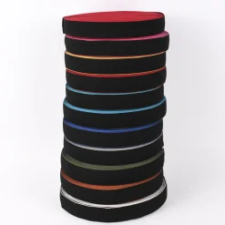 Gummiband mit farbigem Rand schwarz aqua blau Breite: 4cm