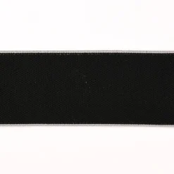 Gummiband mit farbigem Rand schwarz grau Breite: 4cm