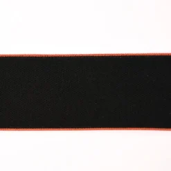 Gummiband mit farbigem Rand schwarz orange Breite: 4cm