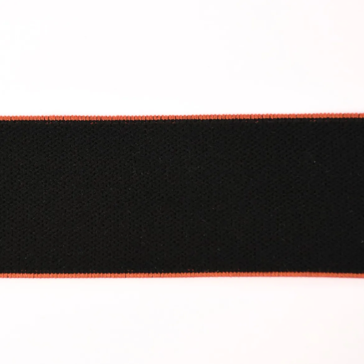 Gummiband mit farbigem Rand schwarz orange Breite: 4cm