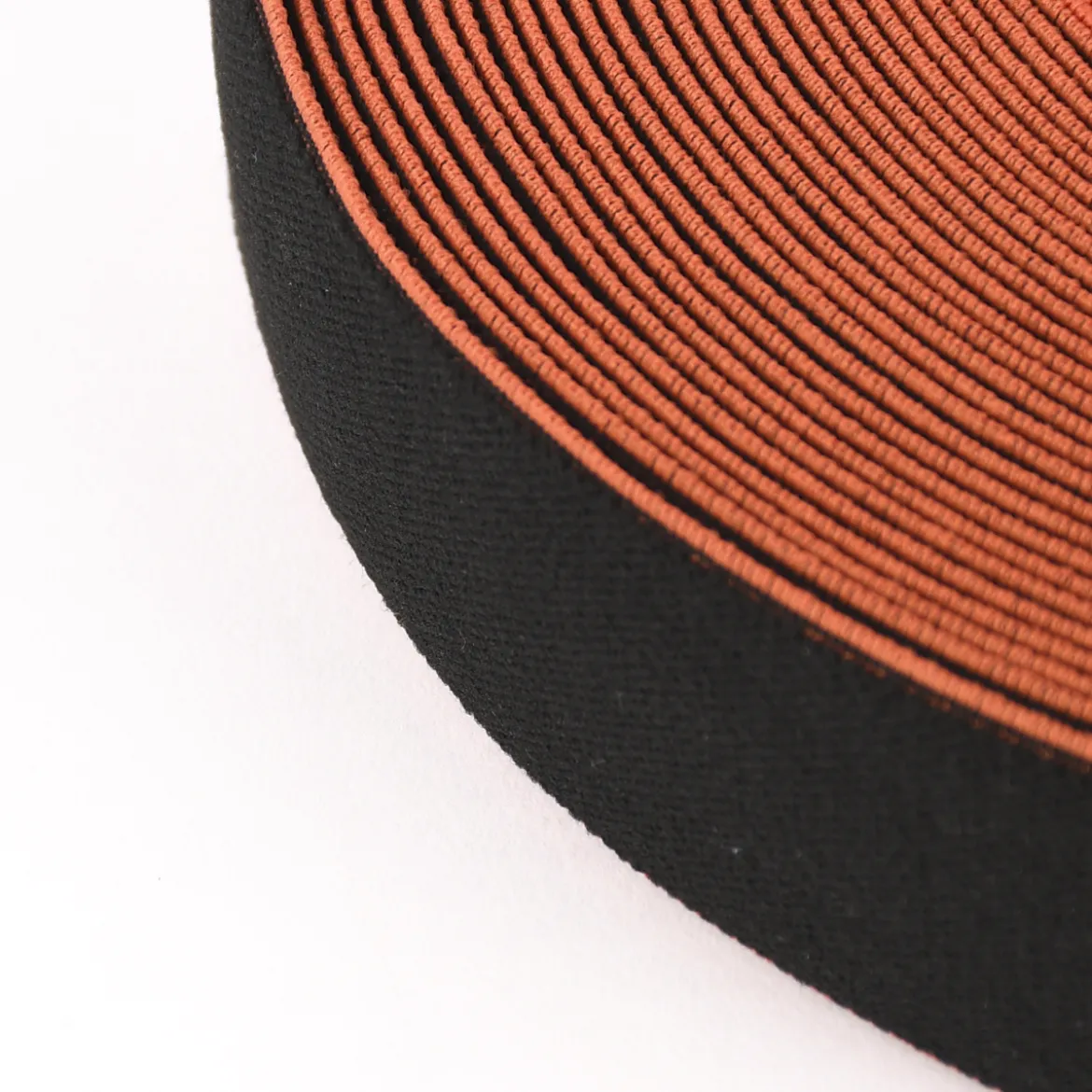 Gummiband mit farbigem Rand schwarz orange Breite: 4cm