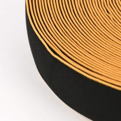Gummiband mit farbigem Rand schwarz gelb Breite: 4cm