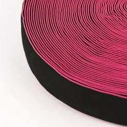 Gummiband mit farbigem Rand schwarz pink Breite: 4cm
