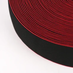 Gummiband mit farbigem Rand schwarz rot Breite: 4cm