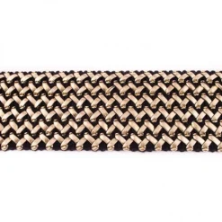Gummi Band mit Kunstleder schwarz gold Meterware Breite: 5,5cm