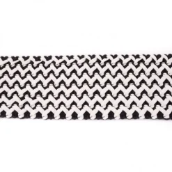 Gummi Band mit Kunstleder weiß schwarz Meterware Breite: 5,5cm