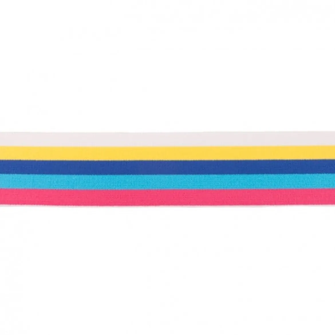 Gummiband Multi-Streifen extra weich weiß gelb blau pink Breite: 4cm