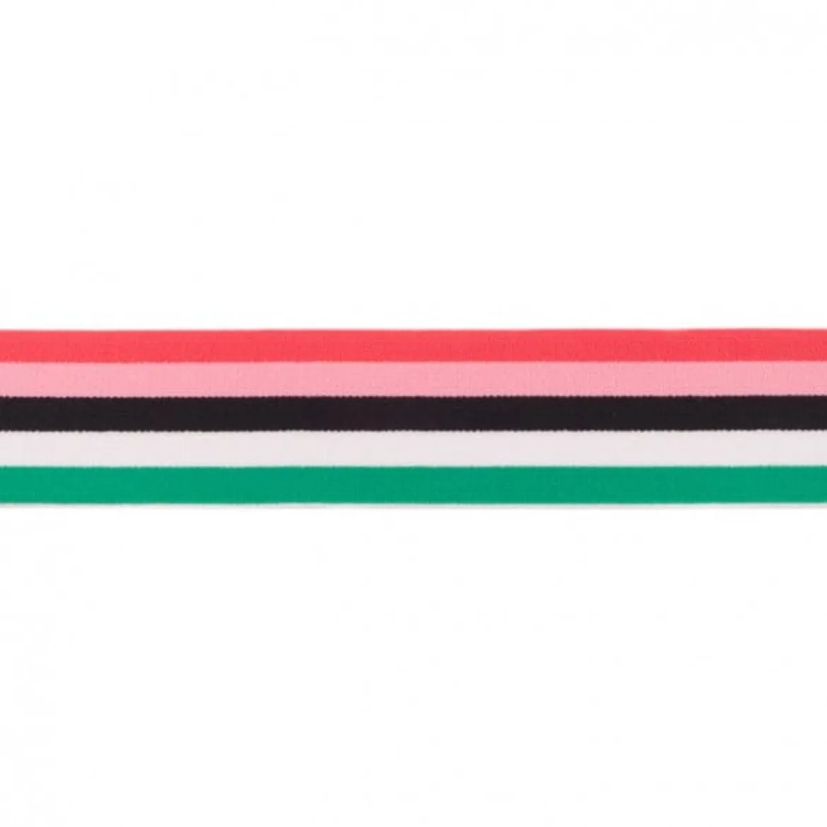 Gummiband Multi-Streifen extra weich rosa schwarz weiß grün Breite: 4cm
