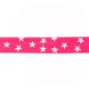 Gummi Band pink mit vielen kleinen weißen Sternen Meterware Breite: 2,5cm
