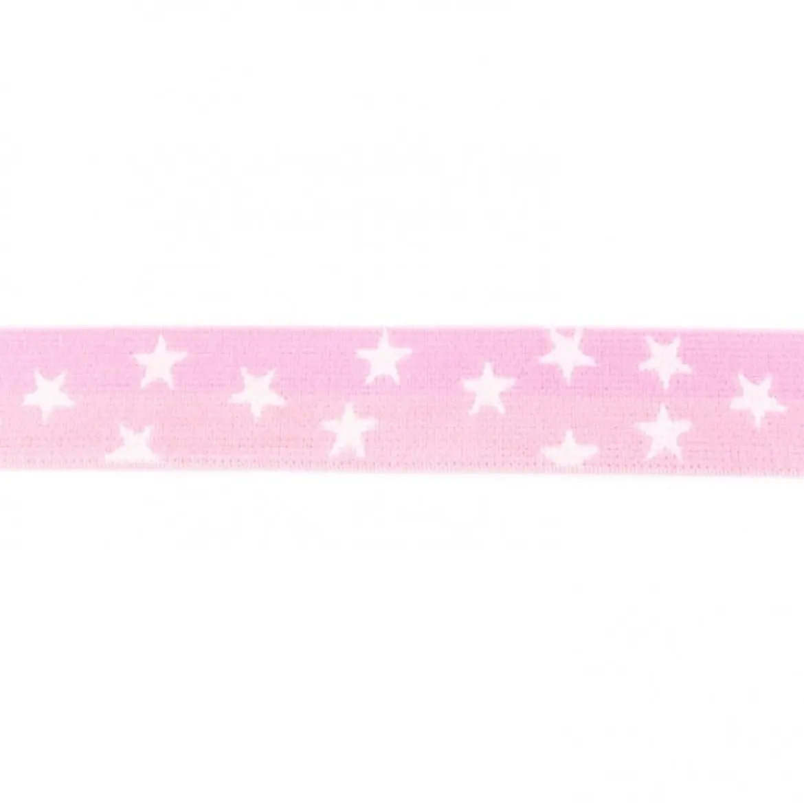 Gummi Band rosa mit vielen kleinen weißen Sternen Meterware Breite: 2,5cm
