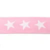 Gummi Band rosa mit weißen Sternen Meterware Breite: 4cm