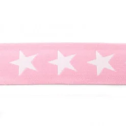 Gummi Band rosa mit weißen Sternen Meterware Breite: 4cm