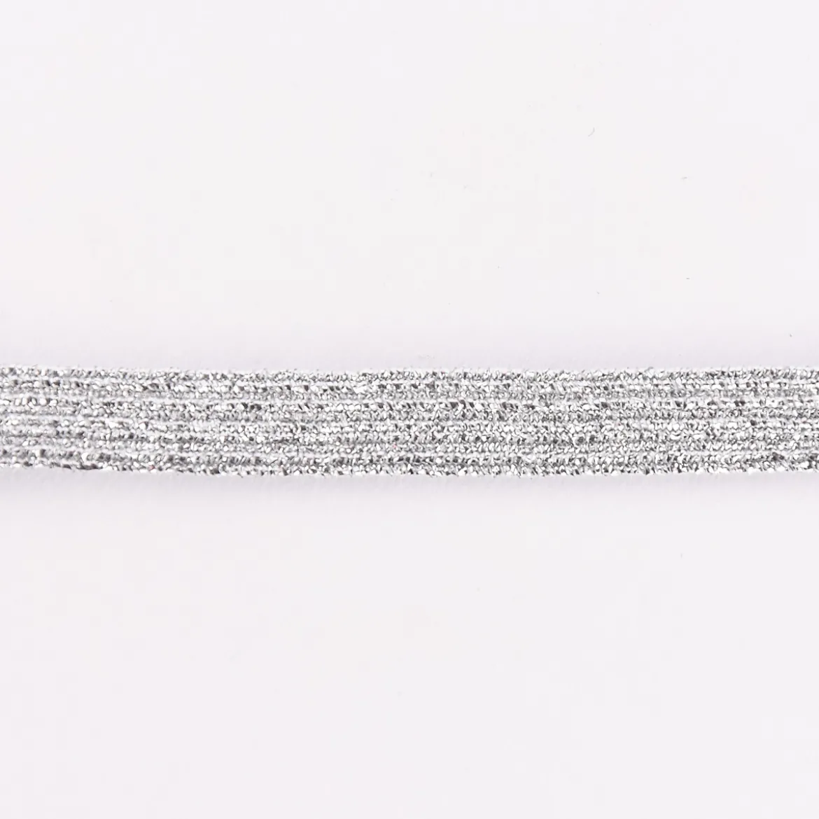 Gummiband silberfarbig Glitzer Breite: 1,3cm