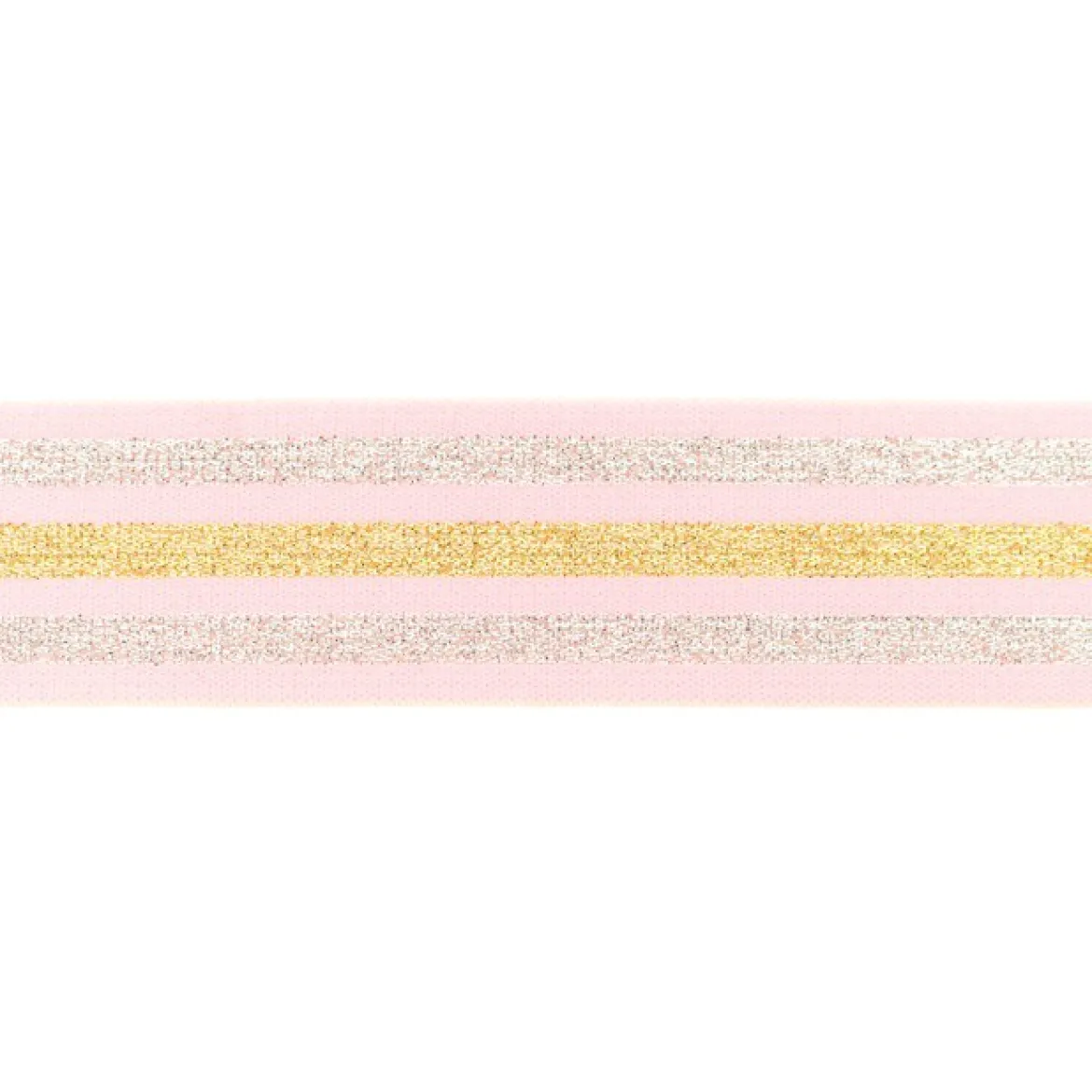 Gummi Band Streifen Glitzer rosa silberfarbig goldfarbig Breite: 4cm