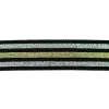 Gummi Band Streifen Glitzer schwarz silberfarbig goldfarbig Breite: 4cm