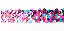 Gummi Pailletten bunt Breite: 3cm