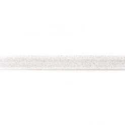 Gummi Schrägband Glitzer silber Breite: 1,5cm