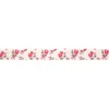 Gummi Schrägband Rosen creme rot Breite: 2cm