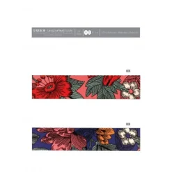 Gurtband Blumen bedruckt königsblau bunt 3,8cm Breite