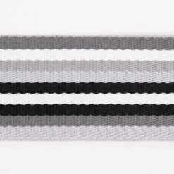 Gurtband doppelseitig robust für Taschen gestreift grau 40mm breit