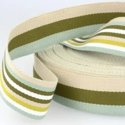 Gurtband doppelseitig robust für Taschen gestreift grün 40mm breit