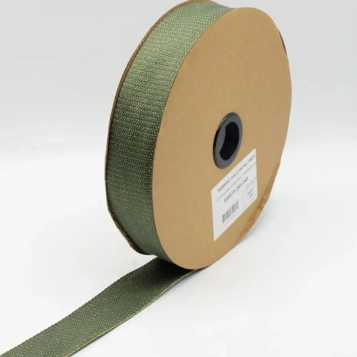 Gurtband Glamour army-grün goldfarbig Metallic-Effekte Meterware 40mm Breite