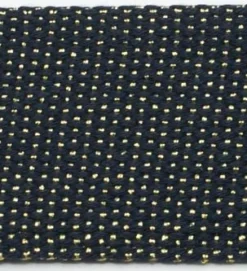 Gurtband Glamour dunkelblau goldfarbig Metallic-Effekte Meterware 40mm Breite
