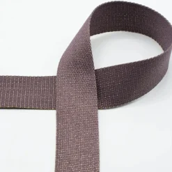 Gurtband Glamour mauve goldfarbig Metallic-Effekte Meterware 40mm Breite