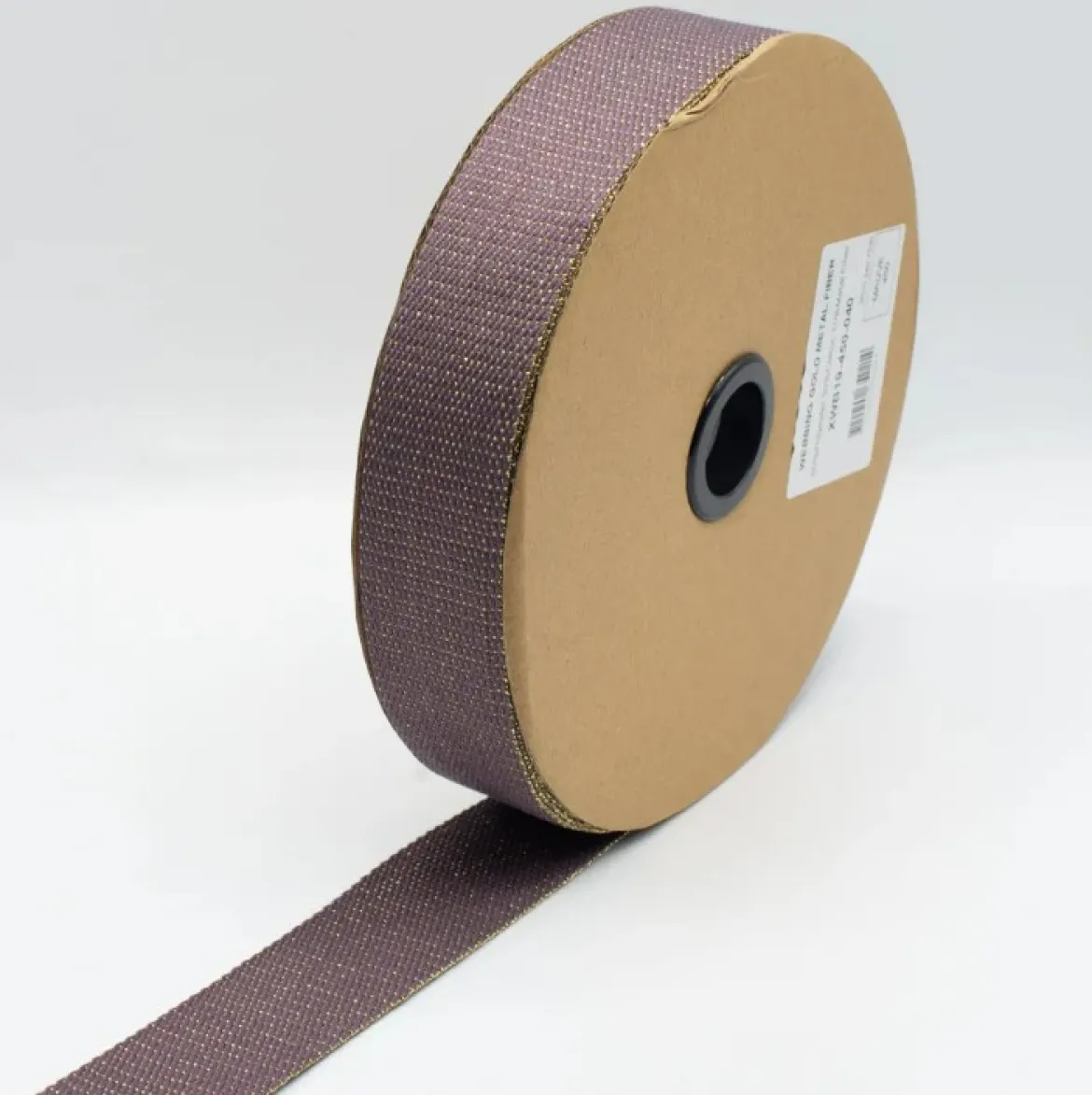 Gurtband Glamour mauve goldfarbig Metallic-Effekte Meterware 40mm Breite