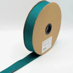 Gurtband Glamour petrol goldfarbig Metallic-Effekte Meterware 40mm Breite